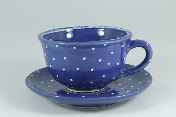 Kaffee-& Teetasse Tulpe blau inkl. Teller